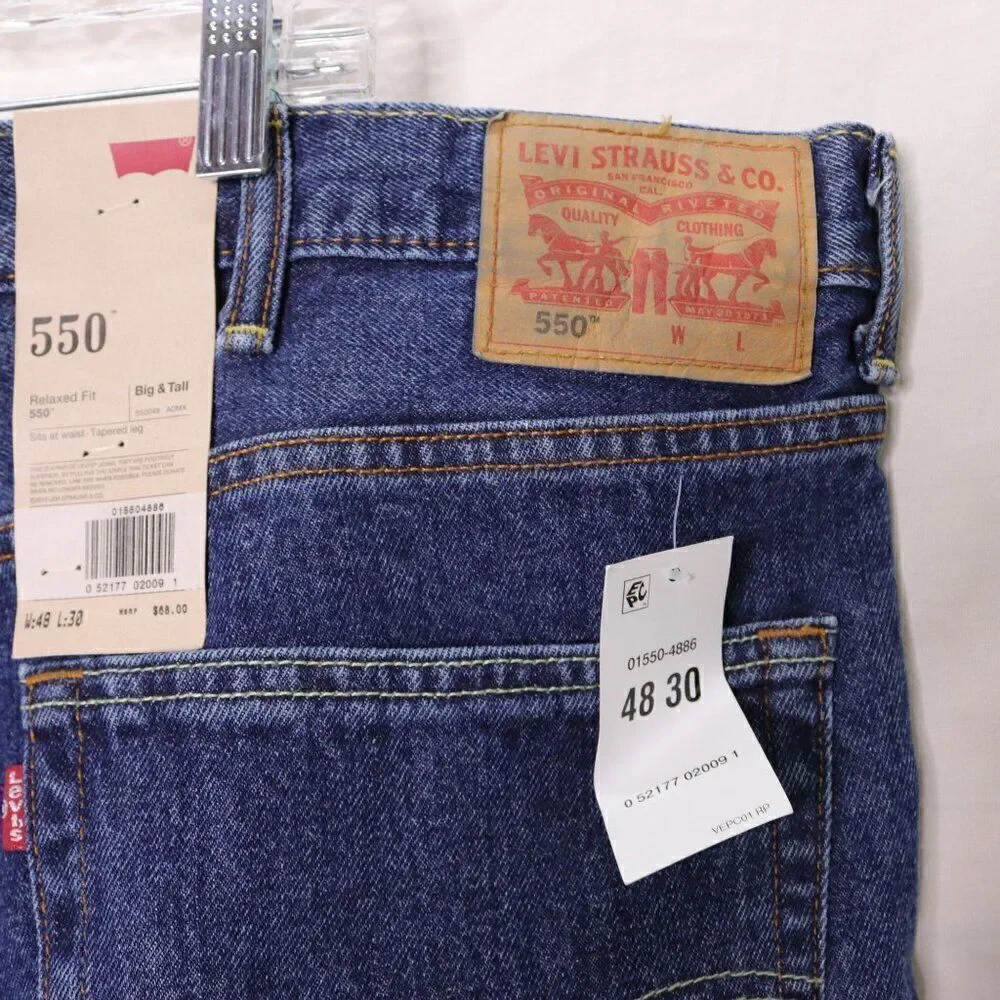 Levi's |‎ 550 Relaxed Fit Dark Wash Jeans 48x30